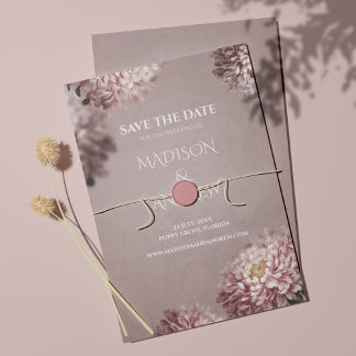 Carte élégante de mariage florale à conserver pour