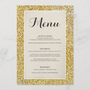 Carte élégante de menu de mariage de parties