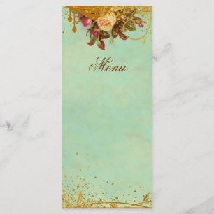 Carte élégante de menu de rose victorien