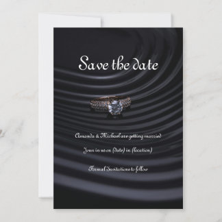 Carte Élégante de Mise à Jour "Save the Date" Noir