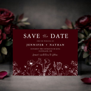 Carte Élégante de Mise en Garde Florale Bourgogne