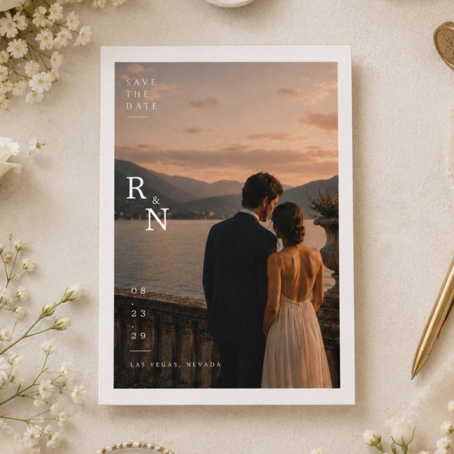 Carte élégante de monogramme de mariage pour annon (Créateur téléchargé)
