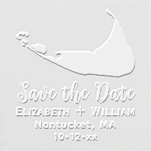 Carte élégante de Nantucket pour mariage Save the