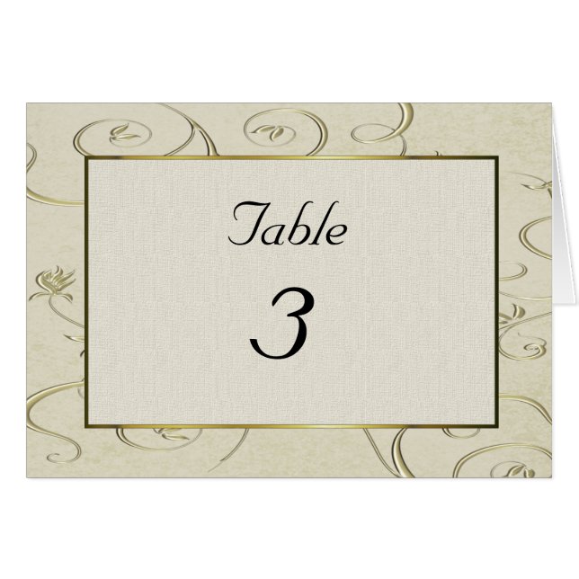 Carte élégante de nombre de Tableau (Devant Horizontal)