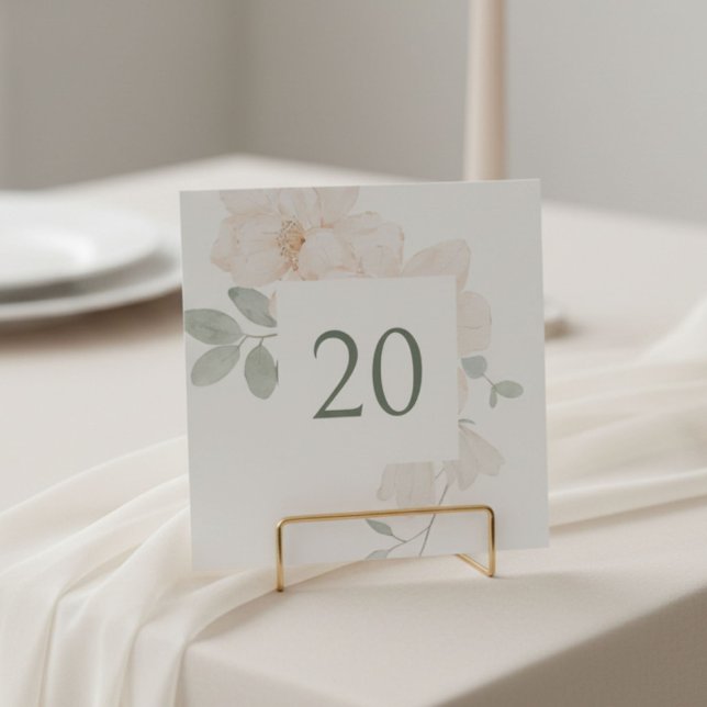 Carte élégante de numéro de table de mariage à fle (Créateur téléchargé)