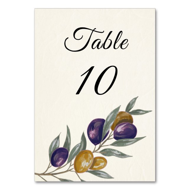 Carte élégante de numéro de table de mariage à l'o (Par défaut)