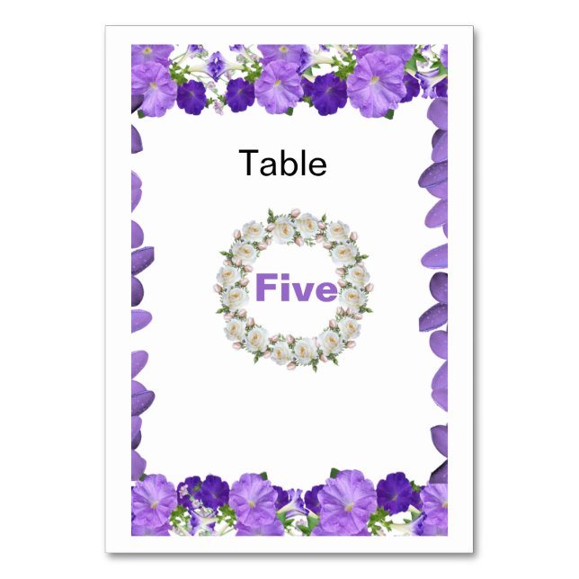 Carte élégante de numéro de table de mariage à mot (Par défaut)