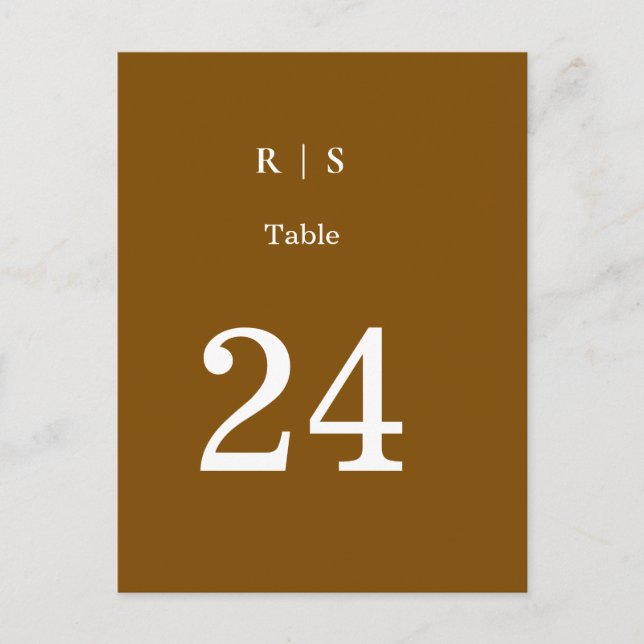 Carte élégante de numéro de table de mariage avec  (Devant)
