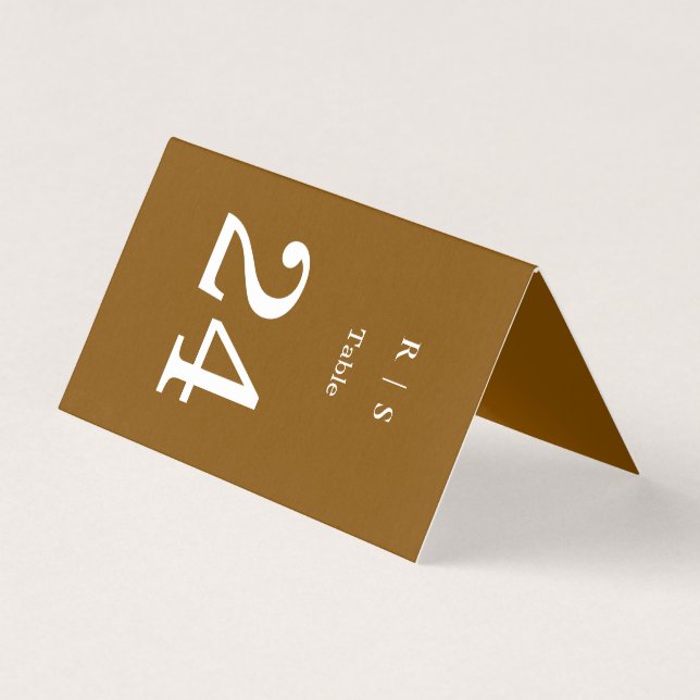 Carte élégante de numéro de table de mariage avec  (Front)