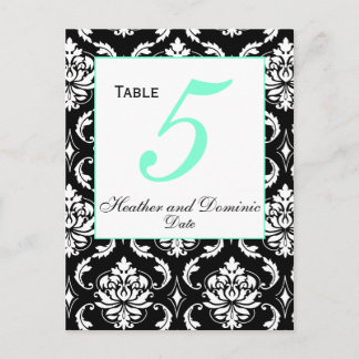 Carte élégante de numéro de table de mariage en Da