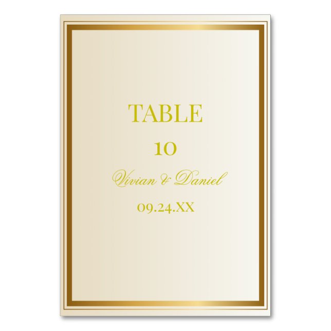 Carte élégante de numéro de table de mariage en iv (Par défaut)