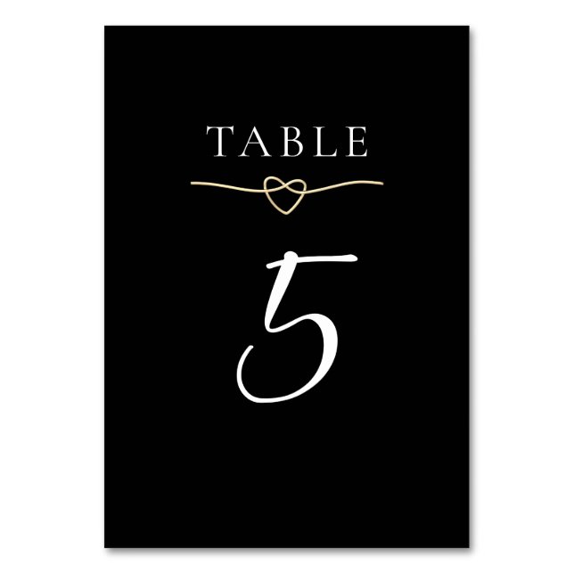 Carte élégante de numéro de table de mariage en or (Par défaut)