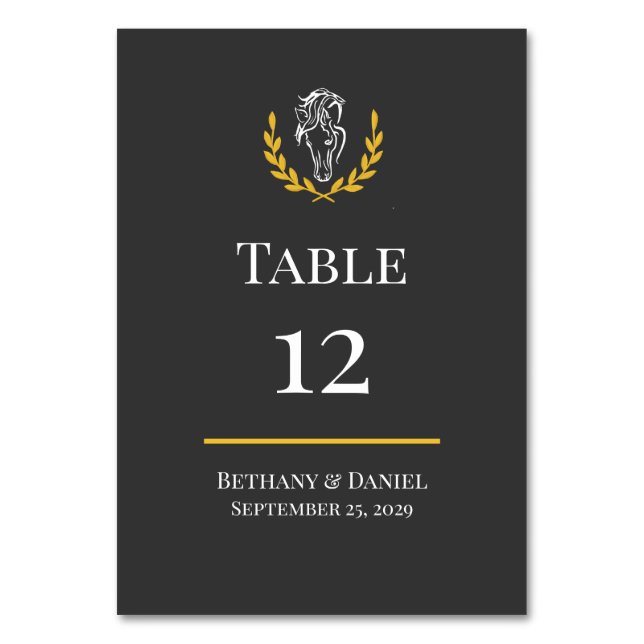 Carte élégante de numéro de table de mariage éques (Par défaut)