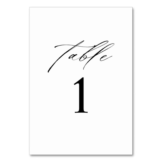 Carte élégante de numéro de table de mariage minim (Par défaut)