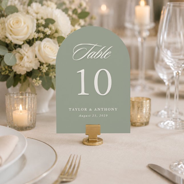 Carte élégante de numéro de table de mariage Simpl (Créateur téléchargé)