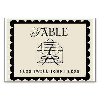 Carte élégante de numéro de table de mariage – Sur