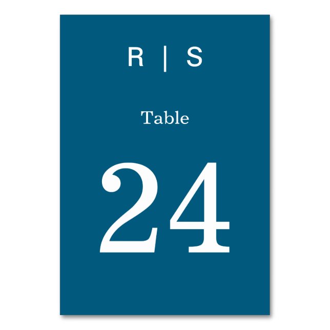 Carte élégante de numéro de table en bleu avec mon (Par défaut)