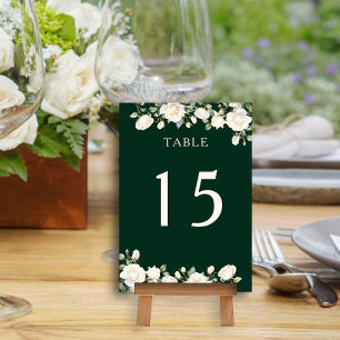 Carte élégante de numéro de table Fleur de rose ve