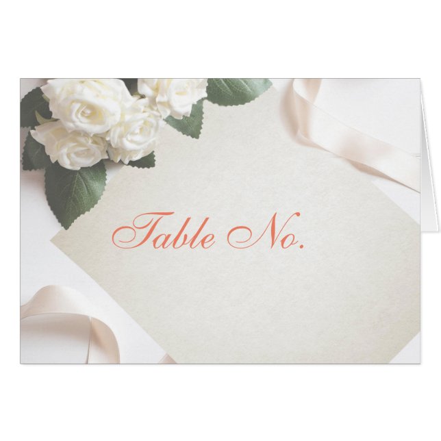 Carte élégante de numéro de table pour invités Bla (Devant Horizontal)