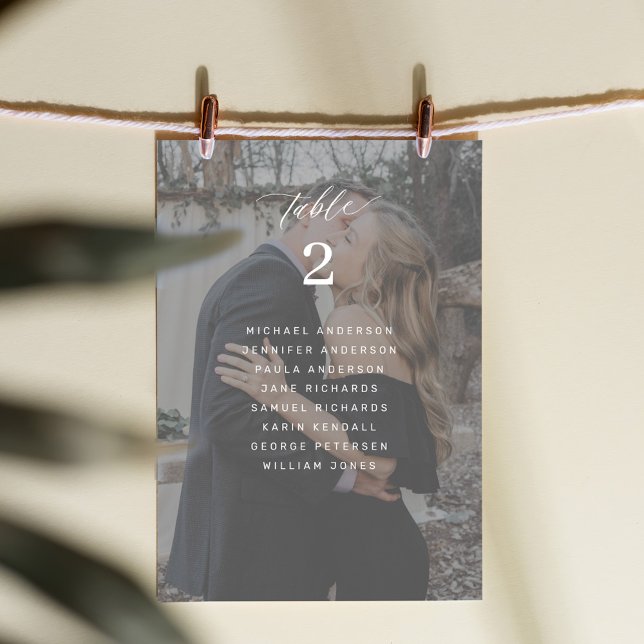 Carte élégante de plan de table de mariage avec ph (Créateur téléchargé)