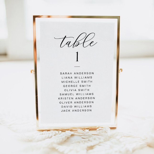 Carte élégante de plan de table de mariage en écri (Créateur téléchargé)