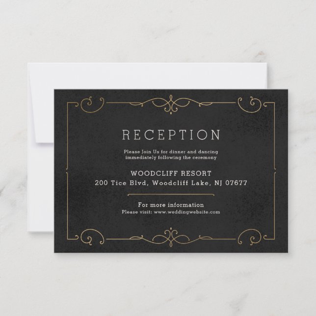 Carte élégante de réception de mariage classique m (Devant)