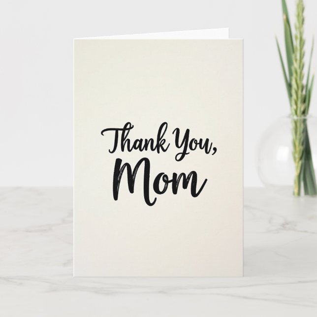 Carte Élégante de Remerciement Maman (Devant)