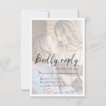 Carte élégante de réponse de mariage avec effet de