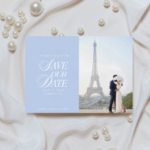 Carte élégante de sauvegarde de date dans un bleu