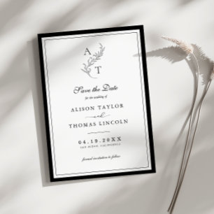 Carte élégante de sauvegarde de date de mariage à