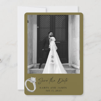 Carte Élégante de Sauvegarde de Date de Mariage en