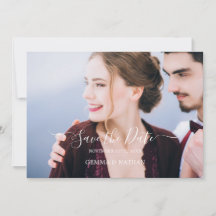 Carte Élégante de Save the Date avec Photo et Écri