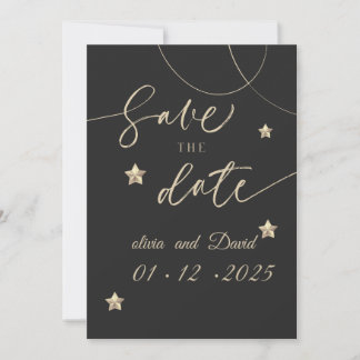 Carte Élégante de Save the Date Style Tableau Noir