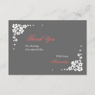 Carte élégante du Merci 3.5x5 de jeune mariée