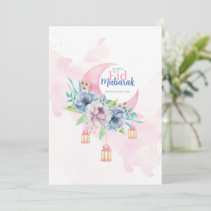 Carte élégante Eid Mubarak Carte de vœux islamique