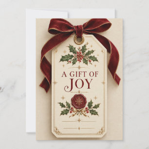 Carte Élégante Étiquette de Cadeau de Noël Personnalisée