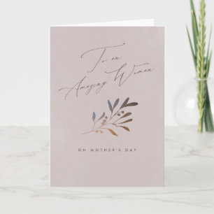 Carte Élégante féminine Femme incroyable Fête des mères