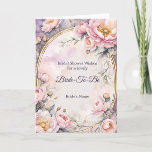 Carte Elégante Fête des mariées de cadre ovale rose Peon