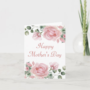 Carte Elégante fête des mères rose
