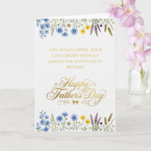 Élégante Fête des Pères Papa Fleur Sauvage Or