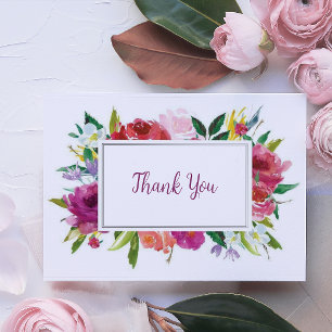 Carte Élégante Fleur Aquarelle 