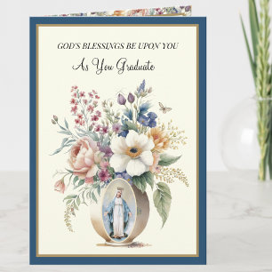 Carte Élégante Fleur de la Vierge Marie pour la Remise d