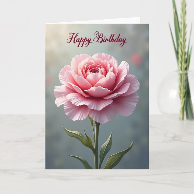 Carte Élégante Fleur de Rose (Devant)