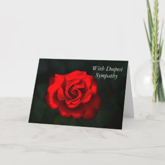 Carte Élégante Fleur Rouge Rose Sympathie profonde