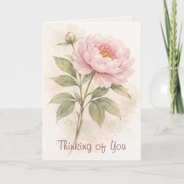 Carte élégante florale de pensée pour vous (Devant)