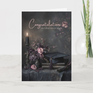 Carte Élégante Florale de Remise de Diplôme Romantique S