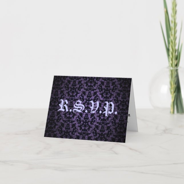 Carte élégante gothique pourpre et noire de (Devant)
