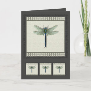 Carte Élégante libellule bleue
