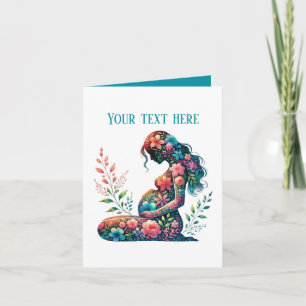 Carte Élégante maman enceinte ajouter du texte n'importe