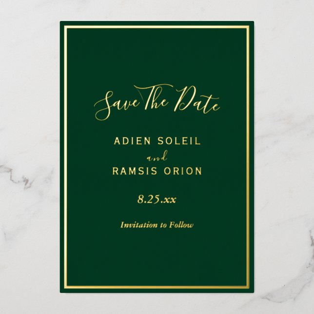 Carte élégante moderne de sauvegarde de date en fe (Recto)